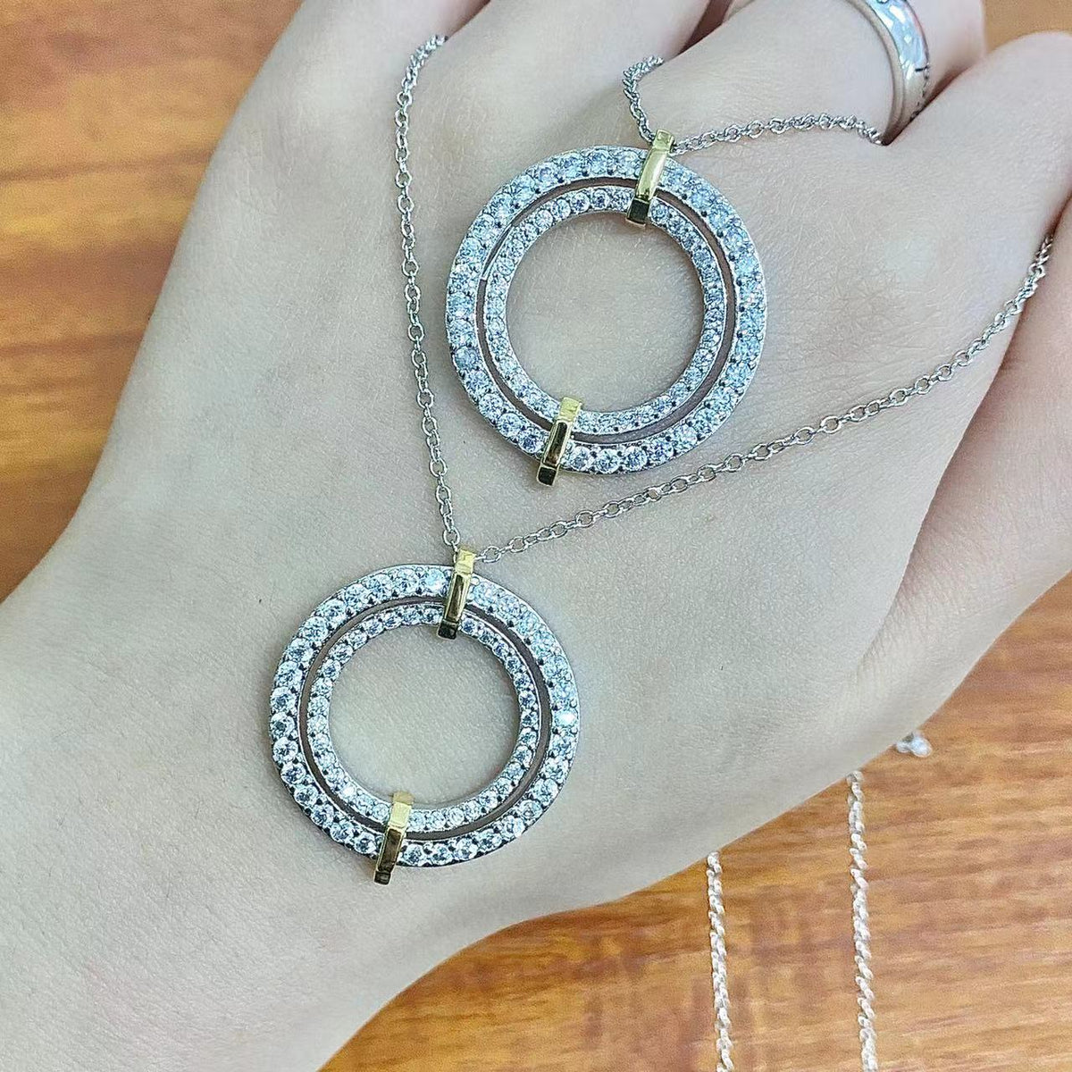 [Resenara Jewelry]EDGE DIAMOND GOLD SILVER NECKLACE