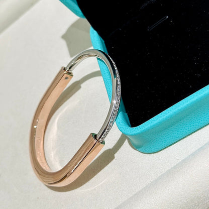 [Resenara Jewelry]LOCK PINK GOLD SILVER DIAMOND BRACELET