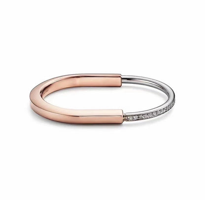[Resenara Jewelry]LOCK PINK GOLD SILVER DIAMOND BRACELET