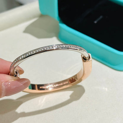 [Resenara Jewelry]LOCK PINK GOLD SILVER DIAMOND BRACELET