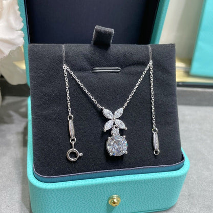 [Resenara Jewelry]VICTORIA PENDANT SILVER DIAMOND NECKLACE