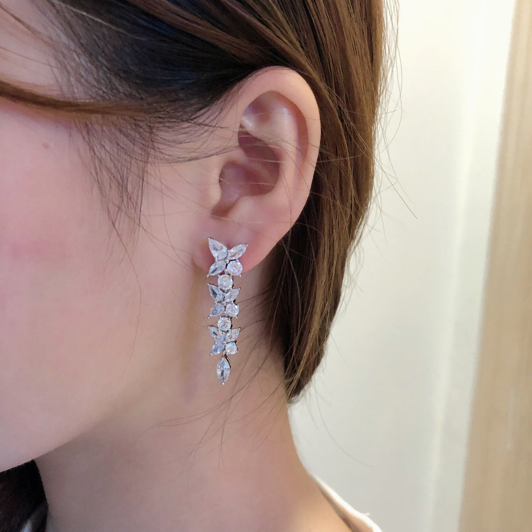 [Resenara Jewelry]VICTORIA SILVER DIAMOND DROP EARRINGS