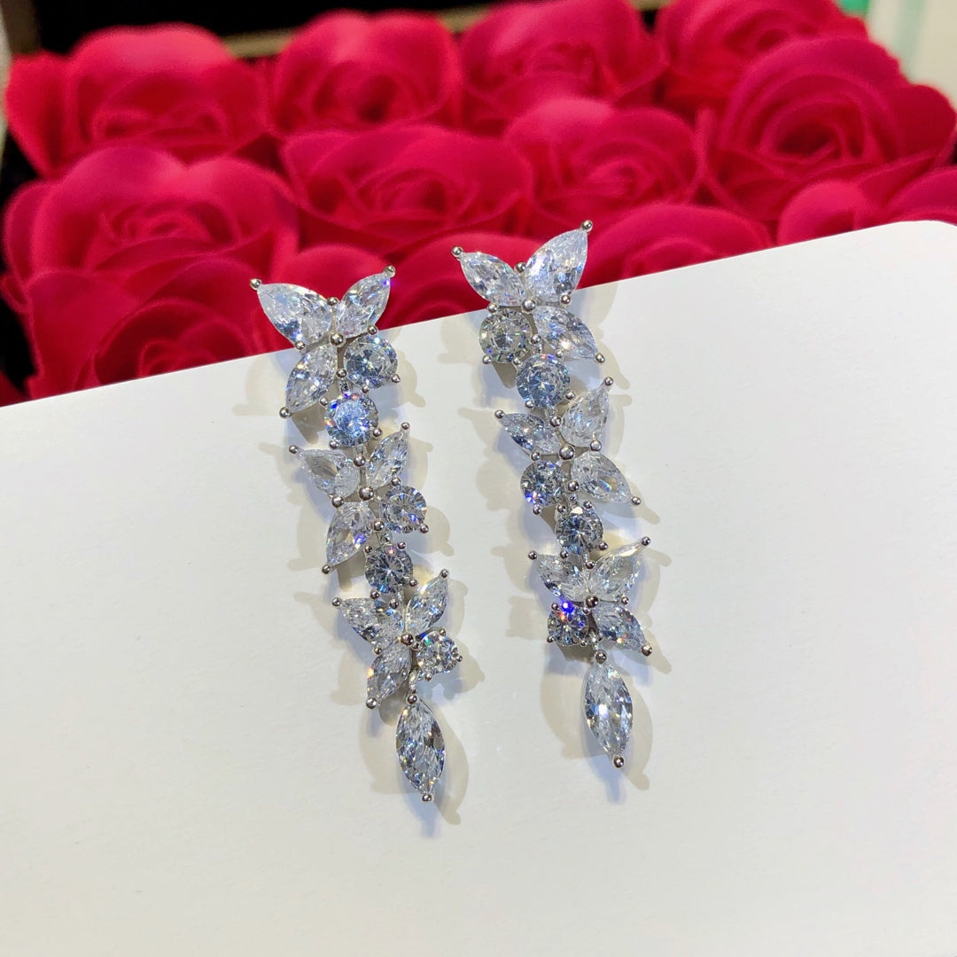[Resenara Jewelry]VICTORIA SILVER DIAMOND DROP EARRINGS