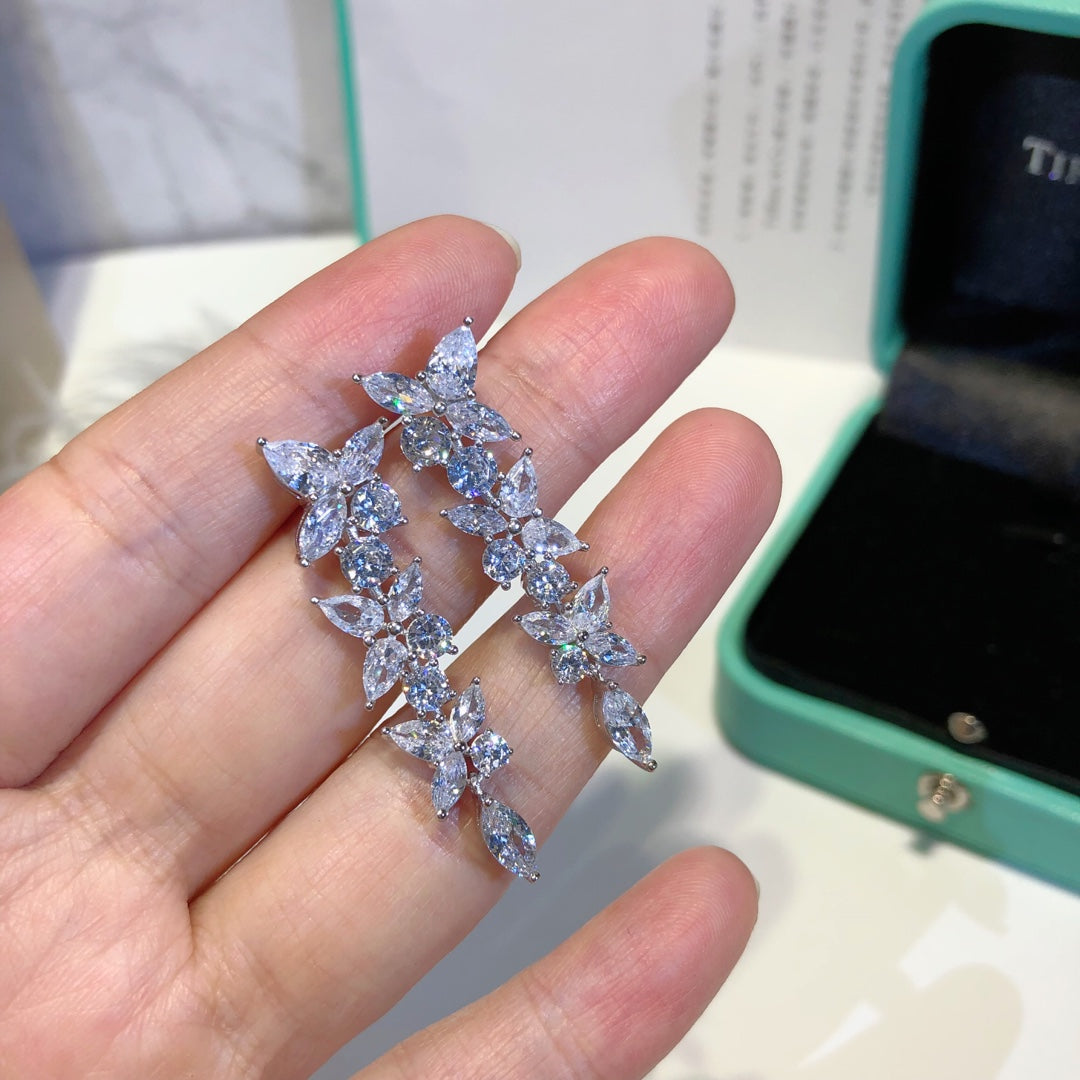 [Resenara Jewelry]VICTORIA SILVER DIAMOND DROP EARRINGS