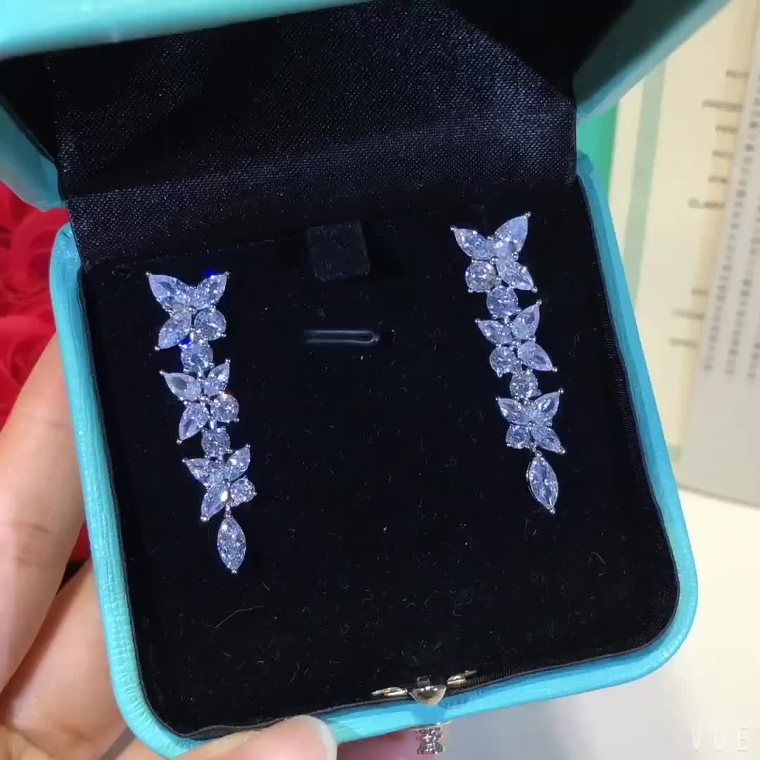 [Resenara Jewelry]VICTORIA SILVER DIAMOND DROP EARRINGS