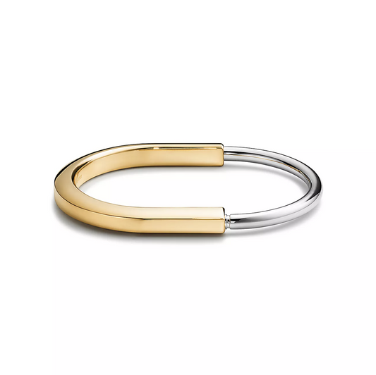 [Resenara Jewelry]LOCK BRACELET YELLOW AND WHITE GOLD