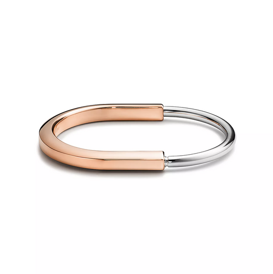 [Resenara Jewelry]LOCK BRACELET ROSE AND WHITE GOLD