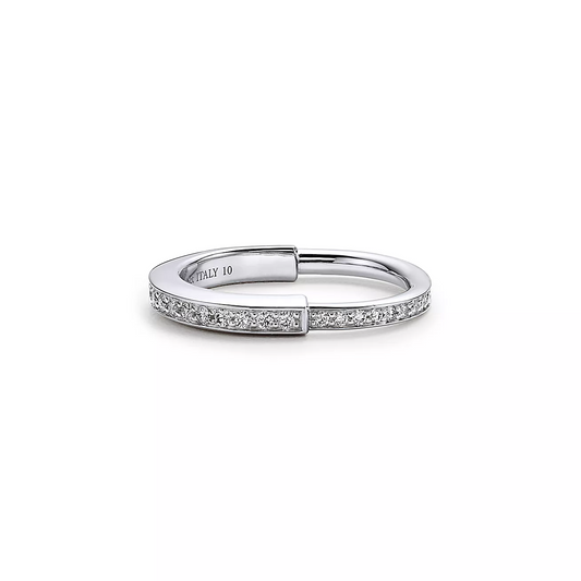 [Resenara Jewelry]LOCK RING SILVER DIAMOND PAVED