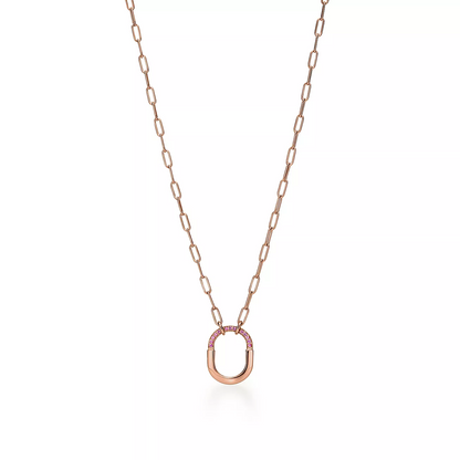 [Resenara Jewelry]LOCK SMALL PENDANT PINK DIAMOND PINK GOLD NECKLACE