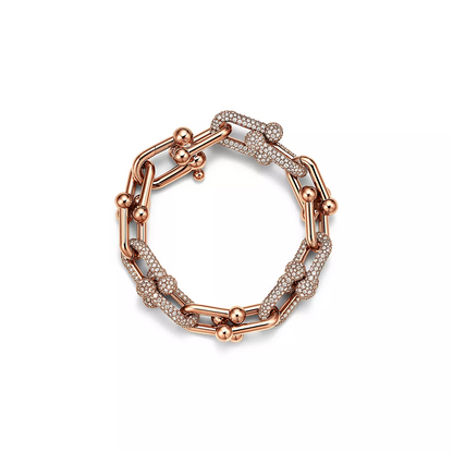 [Resenara Jewelry]HARDWEAR LARGE LINK PINK GOLD PAVED DIAMOND BRACELET