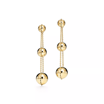 [Resenara Jewelry]TRIPLE DROP GOLD EARRINGS