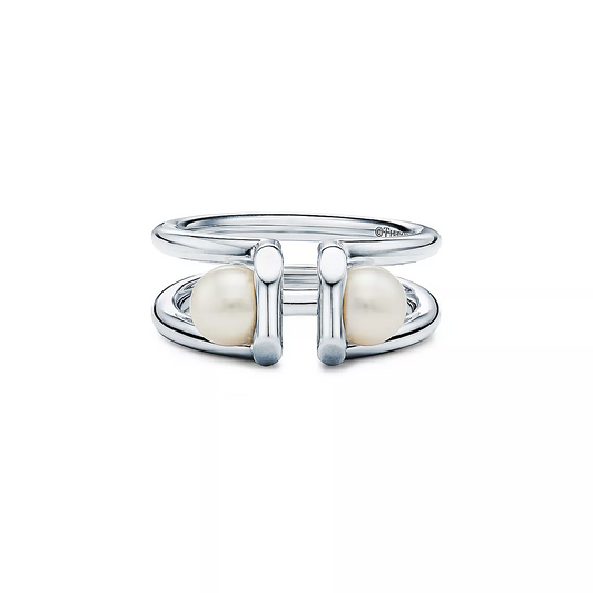 [Resenara Jewelry]DOUBLE PEARL SILVER RING