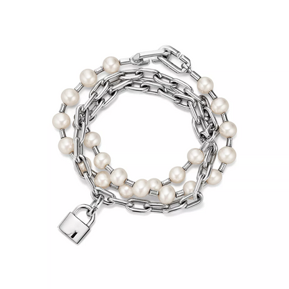 [Resenara Jewelry]PEARL LOCK SILVER BRACELET