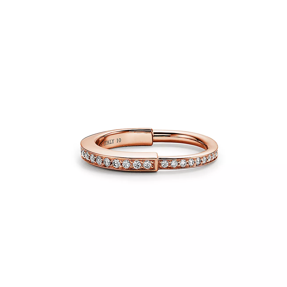 [Resenara Jewelry]LOCK RING PINK GOLD DIAMOND PAVED