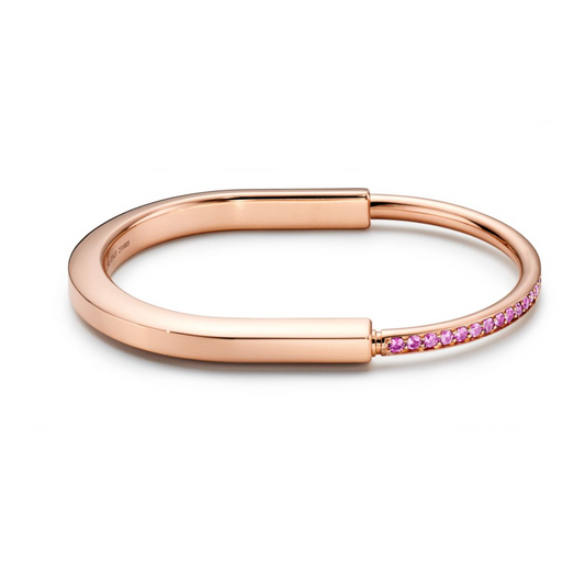 [Resenara Jewelry]LOCK BRACELET ROSE DIAMOND PINK GOLD