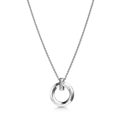 [Resenara Jewelry]T CIRCLE PENDENT SILVER NECKLACE