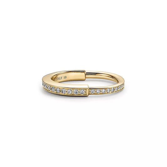 [Resenara Jewelry]LOCK RING GOLD DIAMOND PAVED
