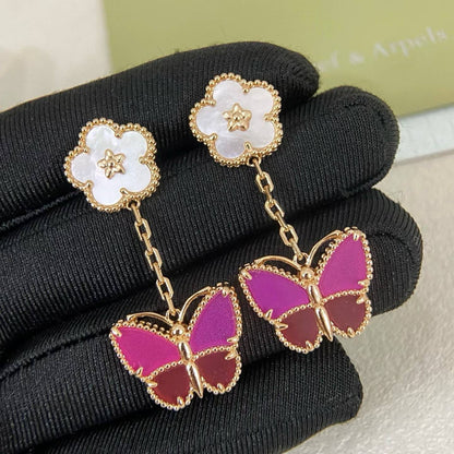 {
  "Renovia Jewelry": "レノビア・ジュエリー",
  "ROSE QUARTZ TWO‑FLOWER BUTTERFLY DROP EARRINGS": "ローズクォーツ 2フラワー バタフライ ドロップピアス"
}