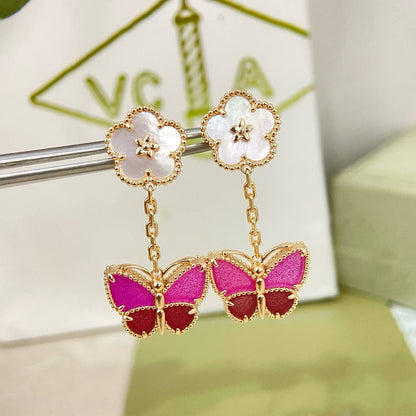 {
  "Renovia Jewelry": "レノビア・ジュエリー",
  "ROSE QUARTZ TWO‑FLOWER BUTTERFLY DROP EARRINGS": "ローズクォーツ 2フラワー バタフライ ドロップピアス"
}
