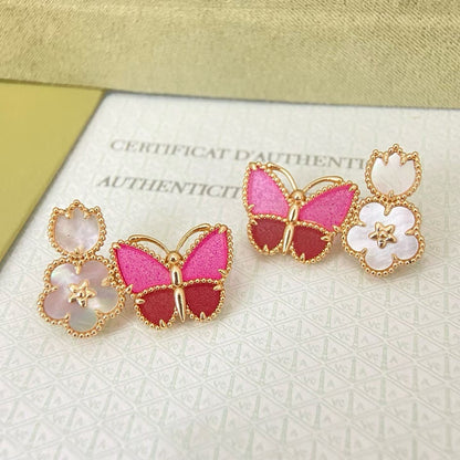 {
  "Renovia Jewelry": "レノビア・ジュエリー",
  "ROSE QUARTZ THREE‑IN‑ONE BUTTERFLY STUD EARRINGS": "ローズクォーツ 3WAY バタフライ スタッドピアス"
}