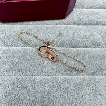 {
  "Renovia Jewelry": "レノビア・ジュエリー",
  "LOVE DOUBLE PINK STONES RING BRACELET": "LOVE ダブルピンクストーン リングブレスレット"
}