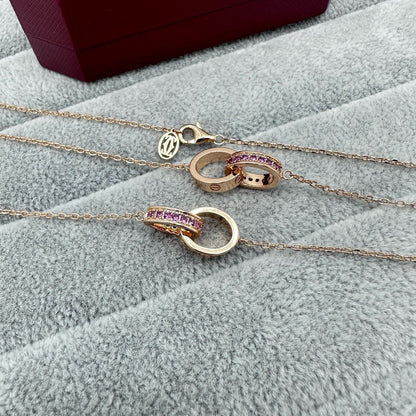 {
  "Renovia Jewelry": "レノビア・ジュエリー",
  "LOVE DOUBLE PINK STONES RING BRACELET": "LOVE ダブルピンクストーン リングブレスレット"
}