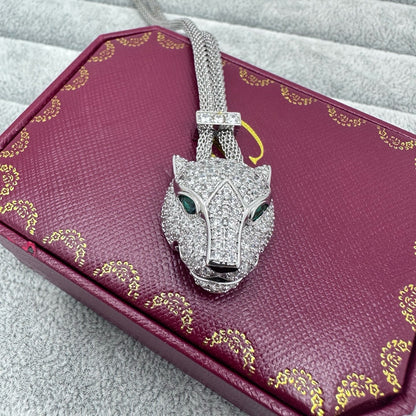 [Renovia Jewelry]フルストーン ビッグレオパードヘッド ネックレス