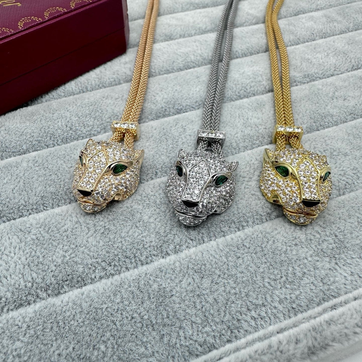 [Renovia Jewelry]フルストーン ビッグレオパードヘッド ネックレス