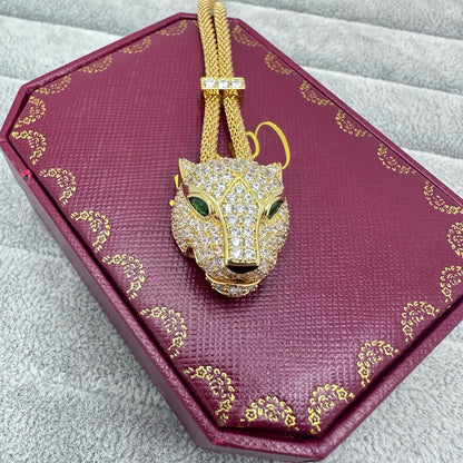 [Renovia Jewelry]フルストーン ビッグレオパードヘッド ネックレス