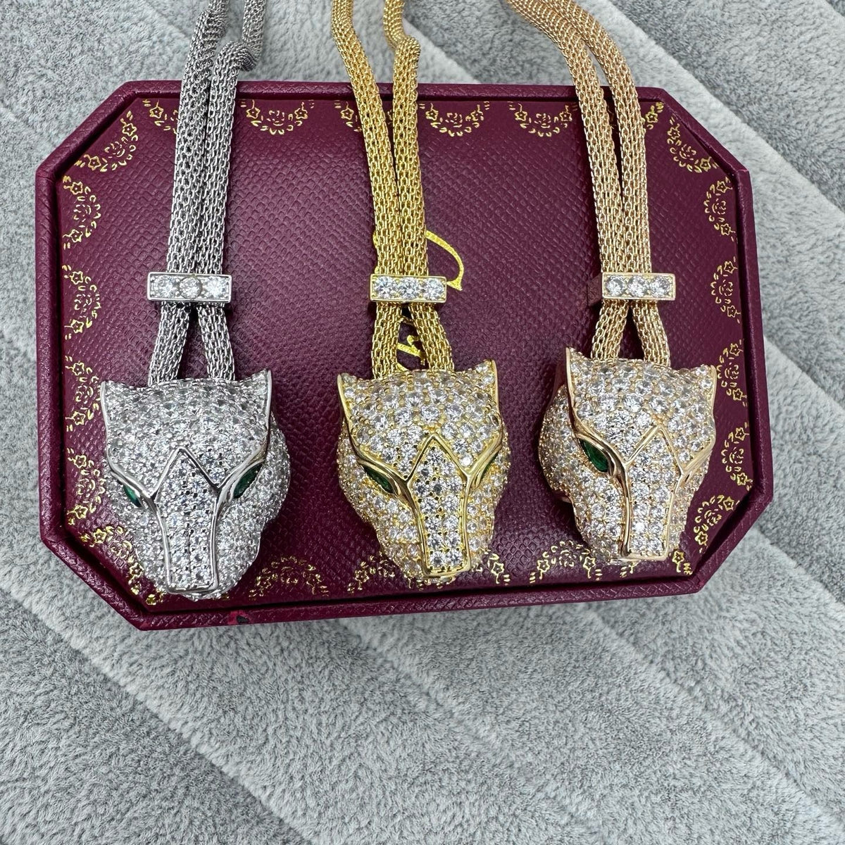 [Renovia Jewelry]フルストーン ビッグレオパードヘッド ネックレス
