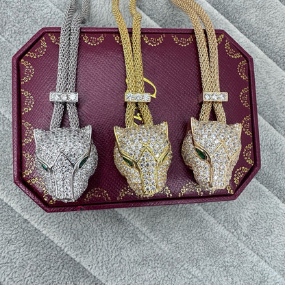 [Renovia Jewelry]フルストーン ビッグレオパードヘッド ネックレス