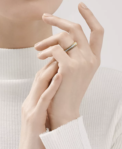 [Resenara Jewelry]ROPE TWO-ROW GOLD DIAMOND RING