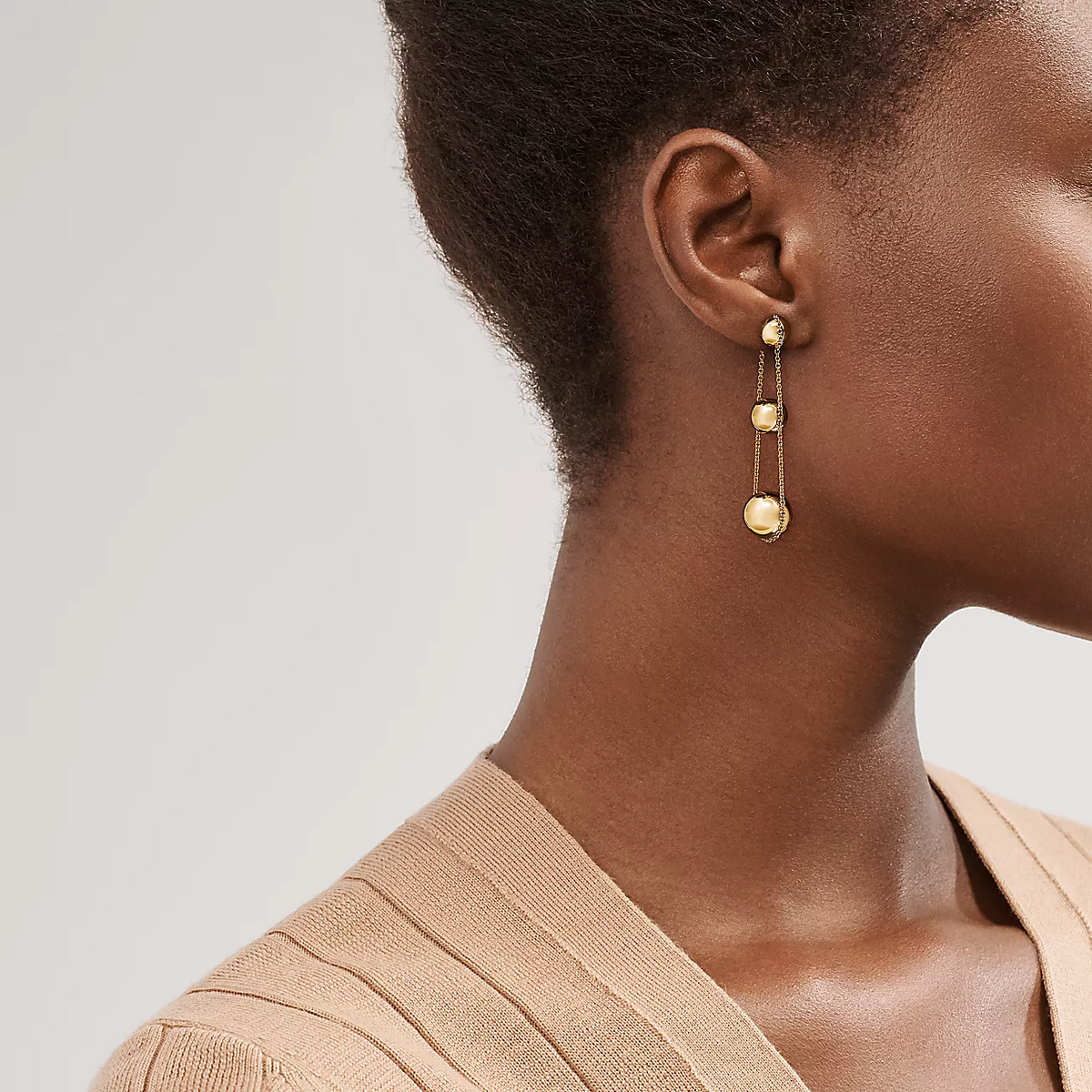 [Resenara Jewelry]TRIPLE DROP GOLD EARRINGS