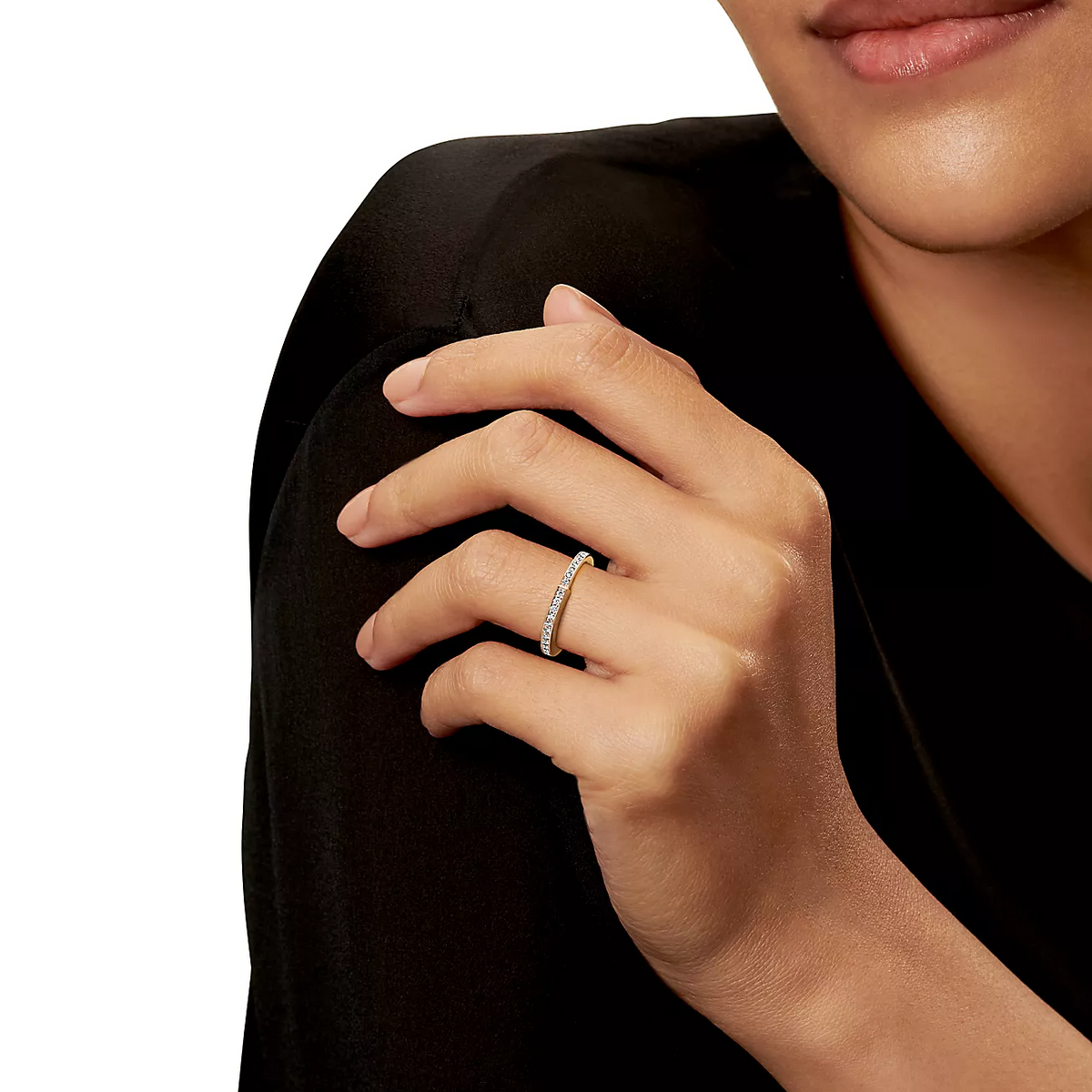 [Resenara Jewelry]LOCK RING GOLD DIAMOND PAVED