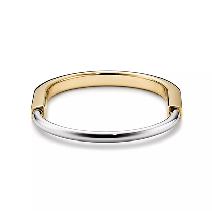 [Resenara Jewelry]LOCK BRACELET YELLOW AND WHITE GOLD