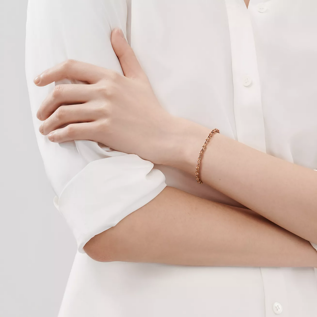 [Resenara Jewelry]HARDWEAR MICRO LINK 44 MOTIF PINK GOLD BRACELET