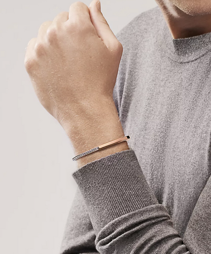 [Resenara Jewelry]LOCK BRACELET ROSE AND WHITE GOLD DIAMOND