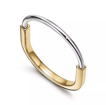 [Resenara Jewelry]LOCK BRACELET YELLOW AND WHITE GOLD