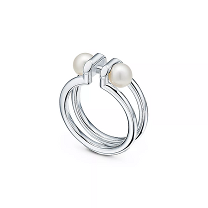 [Resenara Jewelry]DOUBLE PEARL SILVER RING