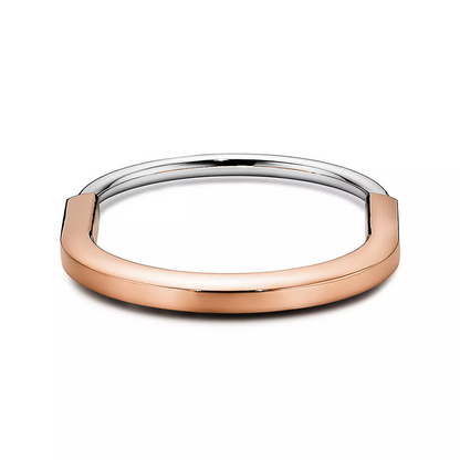 [Resenara Jewelry]LOCK BRACELET ROSE AND WHITE GOLD