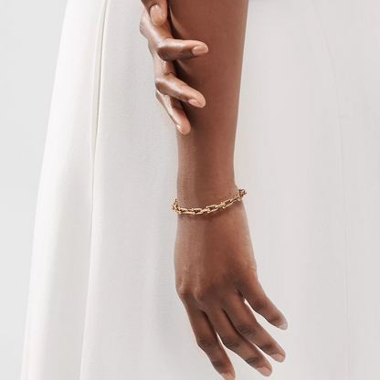 [Resenara Jewelry]HARDWEAR SMALL LINK 26 MOTIF PINK GOLD BRACELET