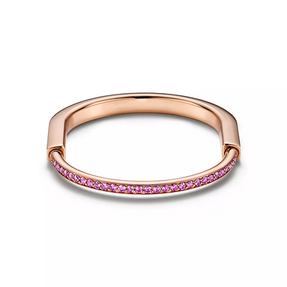 [Resenara Jewelry]LOCK BRACELET ROSE DIAMOND PINK GOLD