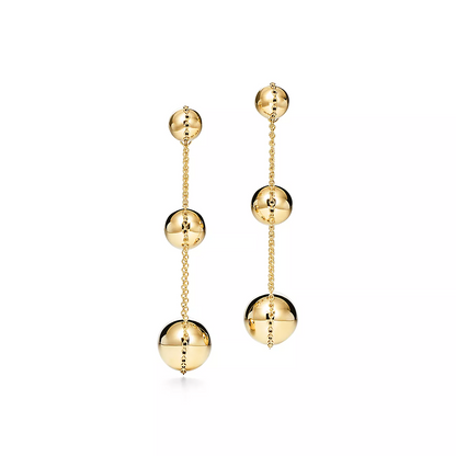 [Resenara Jewelry]TRIPLE DROP GOLD EARRINGS