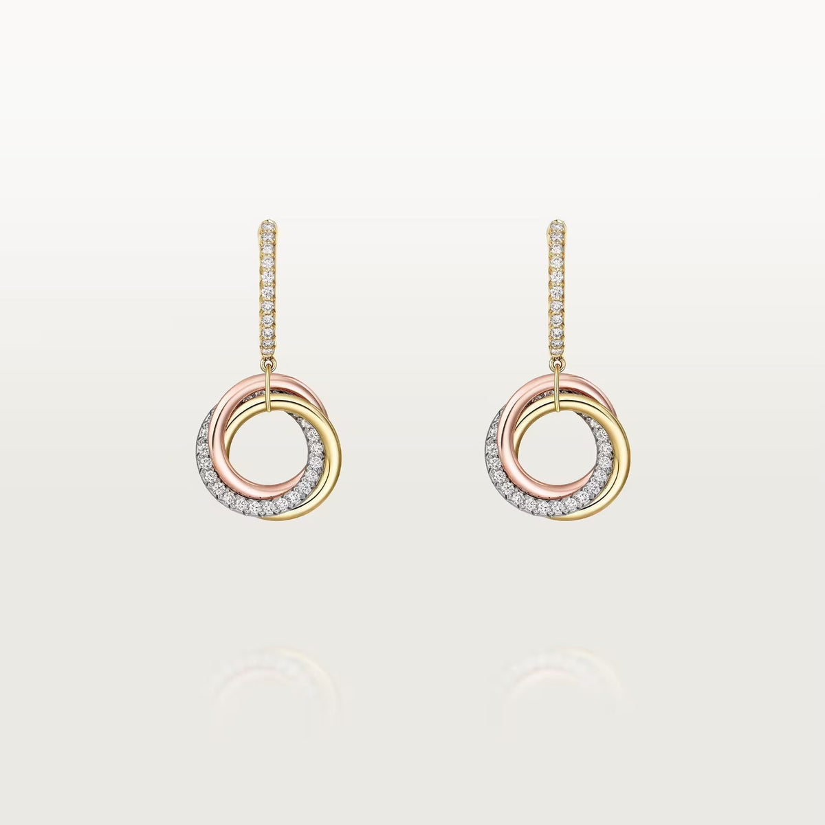 [Renovia Jewelry]TRINITY HALF DIAMOND  EARRINGS