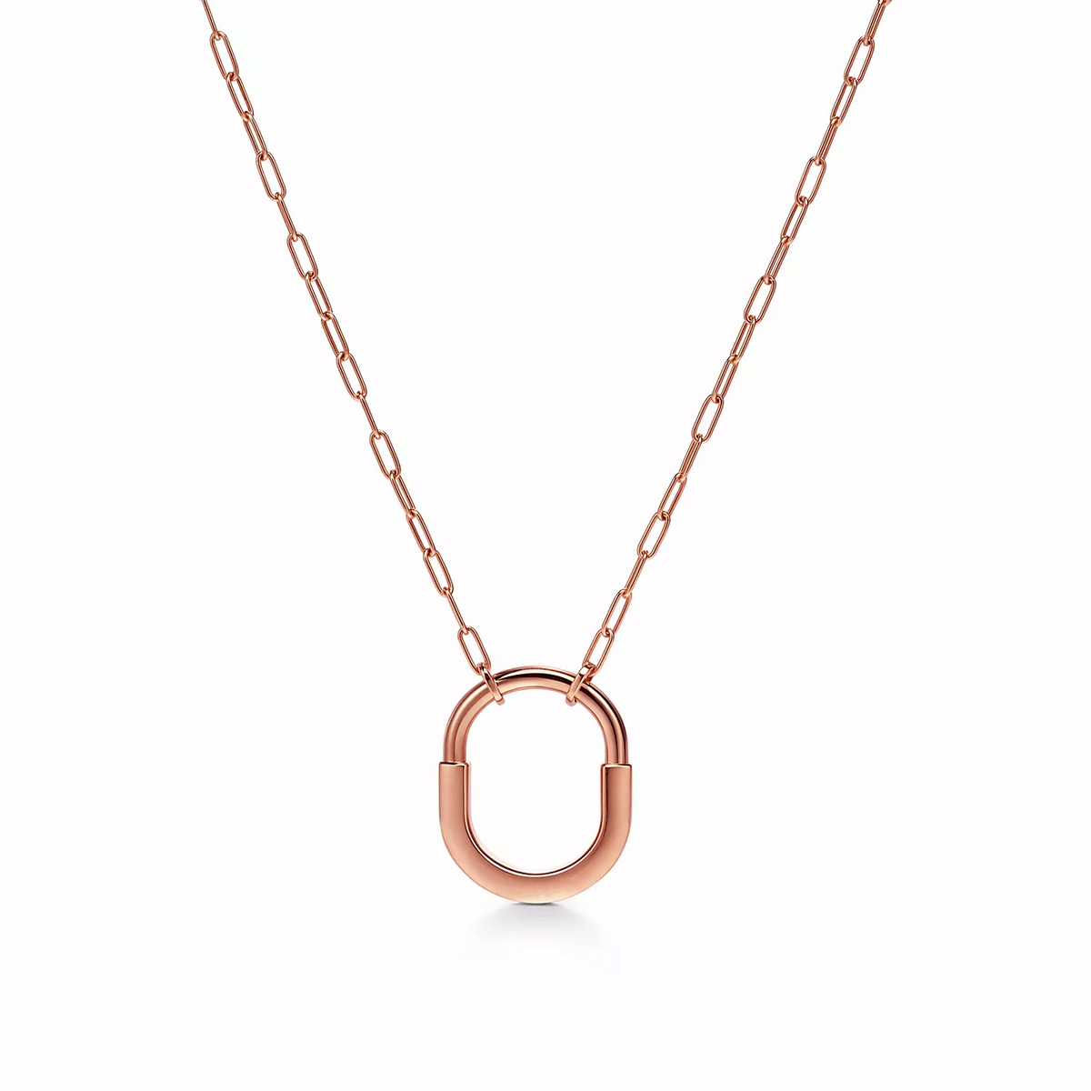 [Resenara Jewelry]LOCK MEDIUM PENDANT PINK DIAMOND PINK GOLD NECKLACE