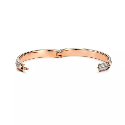 [Resenara Jewelry]ATLAS X PINK GOLD DIAMOND PAVED BRACELET
