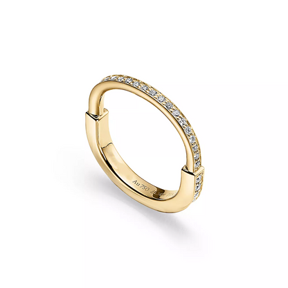 [Resenara Jewelry]LOCK RING GOLD DIAMOND PAVED