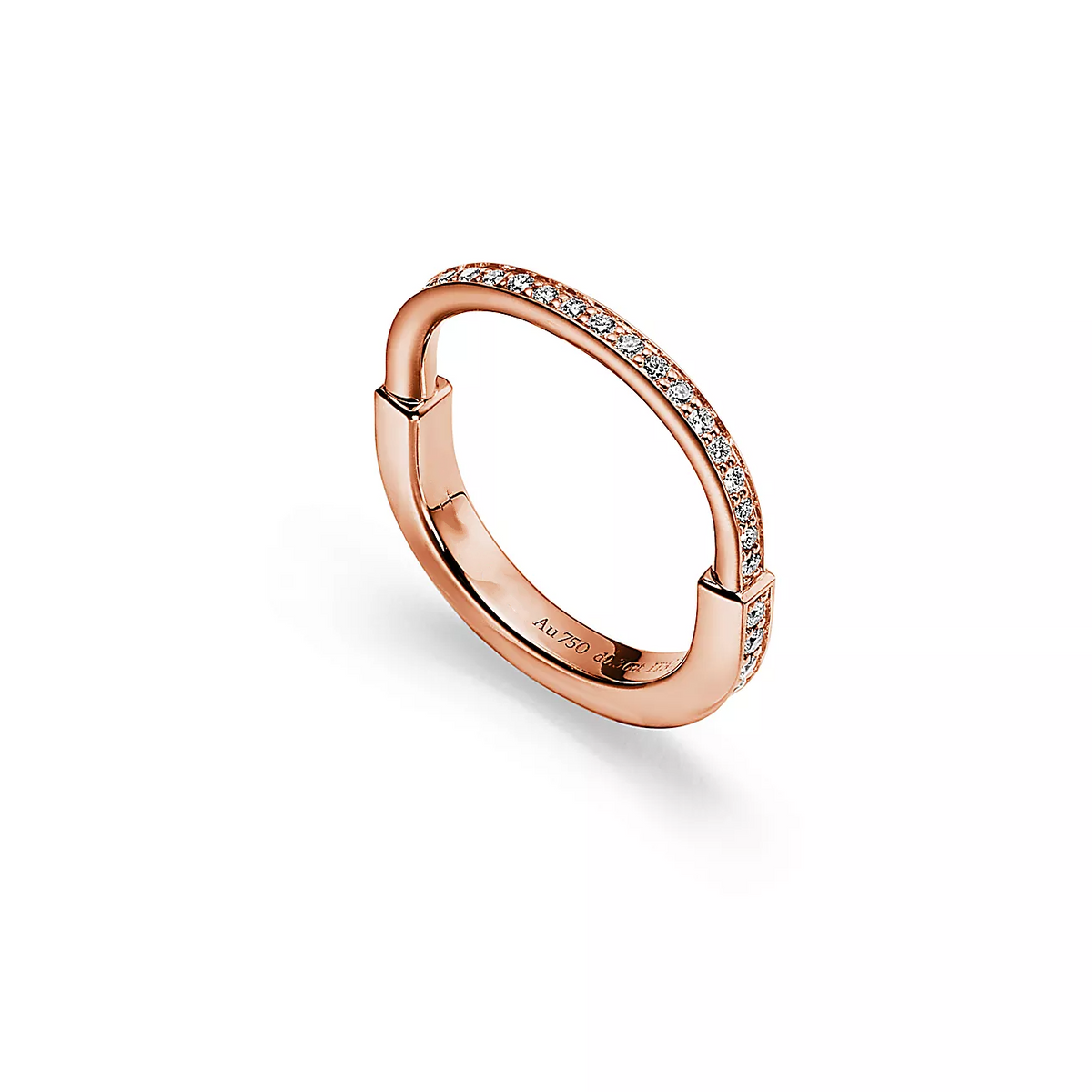 [Resenara Jewelry]LOCK RING PINK GOLD DIAMOND PAVED