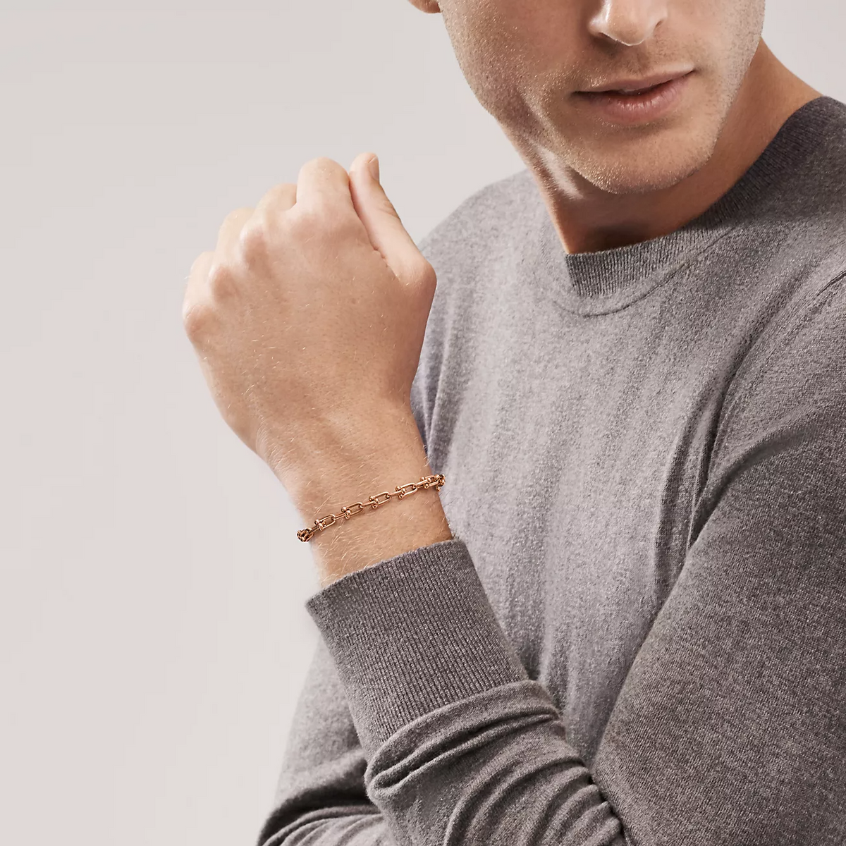[Resenara Jewelry]HARDWEAR SMALL LINK 26 MOTIF PINK GOLD BRACELET