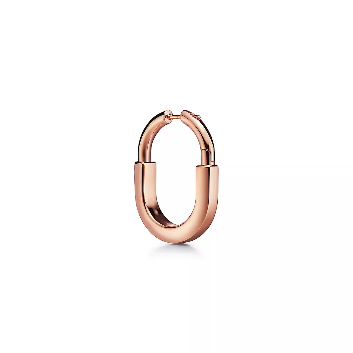 [Resenara Jewelry]LOCK MEDIUM PINK DIAMOND PINK GOLD EARRINGS